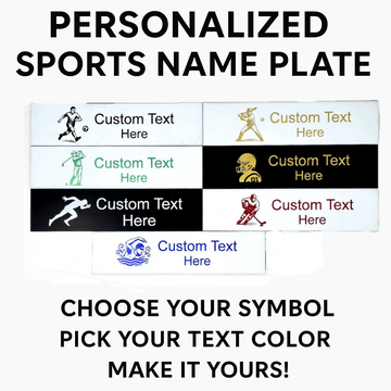 Bring your love for sports and personalization together with this customizable sports-themed name plate. Whether it’s for your desk, door, locker room, or as a unique gift, this sign combines style, durability, and personal flair.